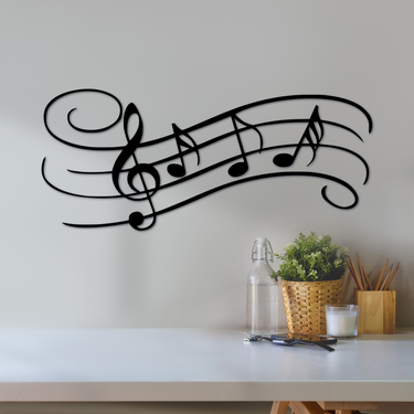 Music Notes Metal Wall Mural